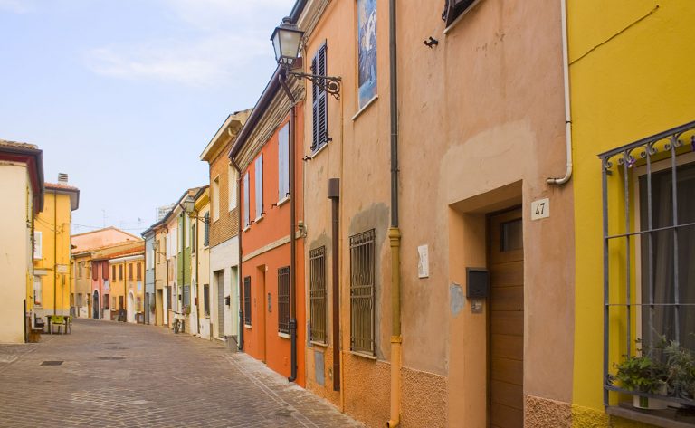 RIMINI, ITALY - August 26, 2019: Picturesque San Giuliano district in Old Town of Rimini