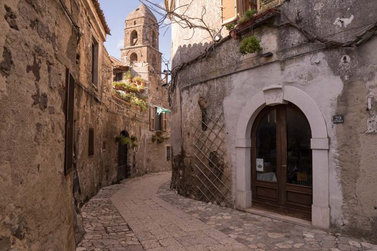 Caserta Vecchia, Italy, October 4th 2020, Picturesque streets in the village of Caserta Vecchia in Italy