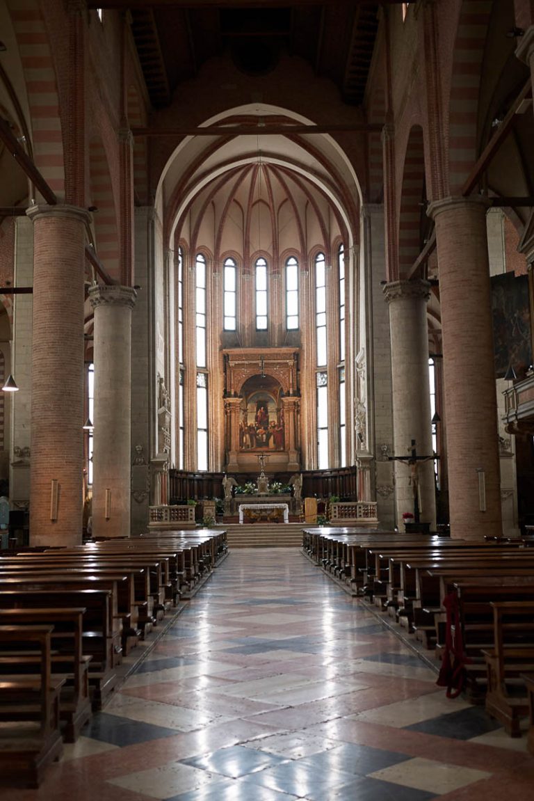 Treviso, Italy - May 29, 2018: View San Nicolo Temple interior