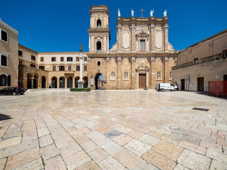 The Brindisi Duomo Cathedral on the Piazza Duomo, Brindisi, Apulia, Italy June 2019