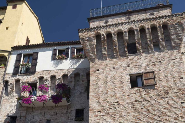 Jesi (Ancona, Marches, Italy): typical buildings along the historic walls