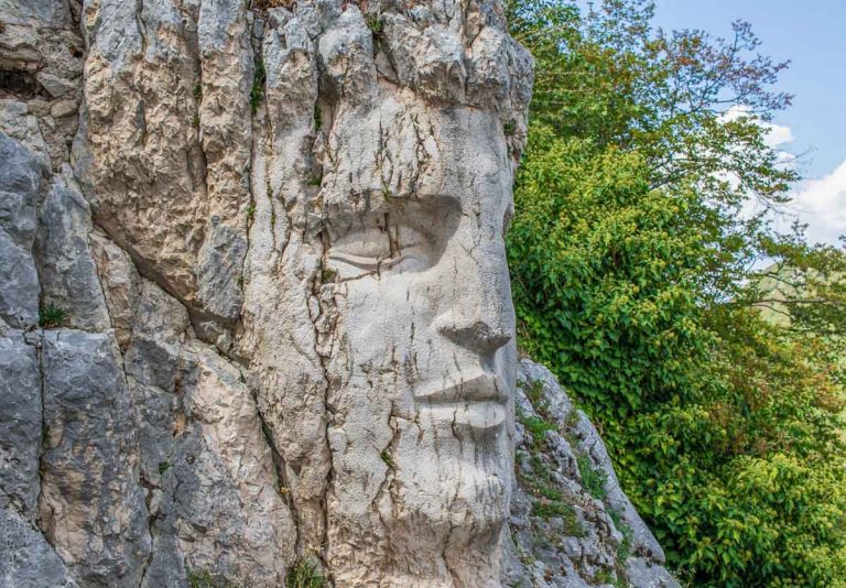 Cervara di Roma, Italy - September 23rd 2020 - one of the most picturesque villages of the Apennine Mountains, Cervara lies around 1000 above the sea level. Here in particular its carved rocks