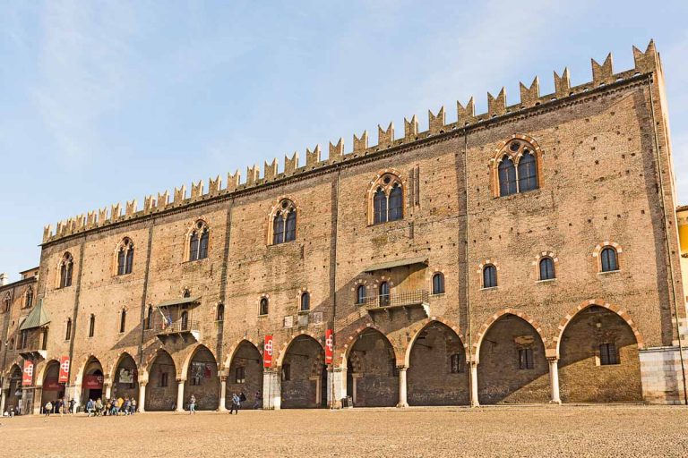 Mantova,Lombardy,Italy-2 March 2017:The Palazzo Ducale di Mantova, also known as the Palace of Gonzaga, is one of the main historic buildings citizens.