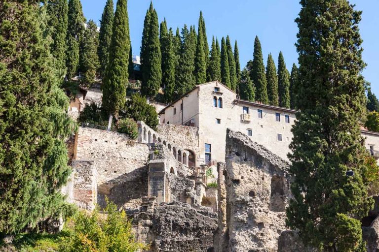 travel to Italy - ruins and buildings Museum of Archaeology of Roman Theatre of Verona