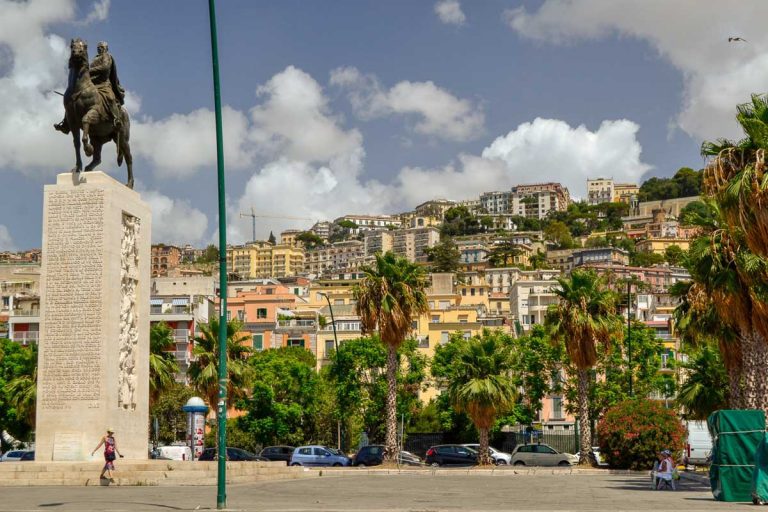 Mergellina,Naples, Italy July 25, 2017 Beautiful landscape of the port area