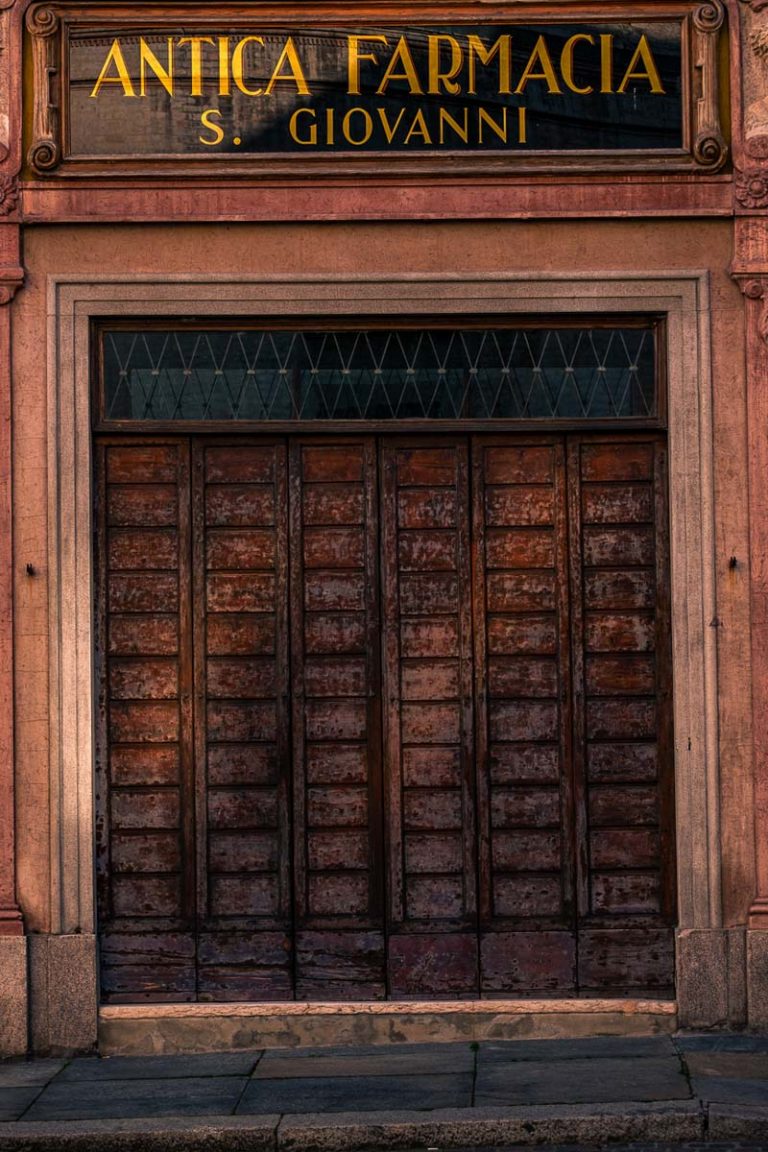 Ancient Pharmacy Door in Parma