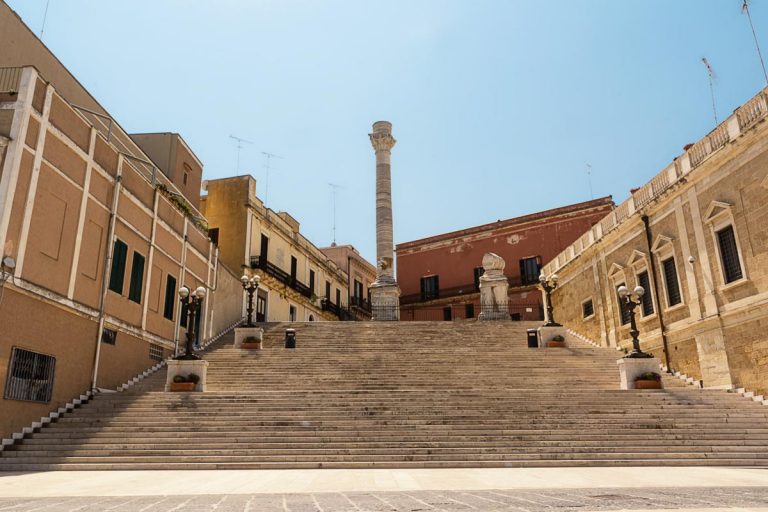 Terminal columns of the ancient Via Appia that starts in Rome and ends in Brindisi (Italy)