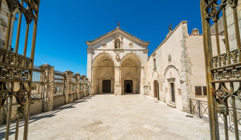 Sanctuary of San Michele Arcangelo (Saint Micheal Archangel) in Monte Sant'Angelo, in the province of Foggia, Puglia, Italy. July-05-2019