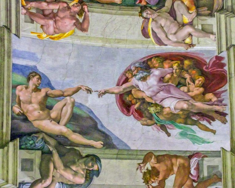 Vatican City, Vatican City - 05/09/2010 - Vatican City - Vatican Museums - Sistine Chapel Michelangelo's God Creating Adam
