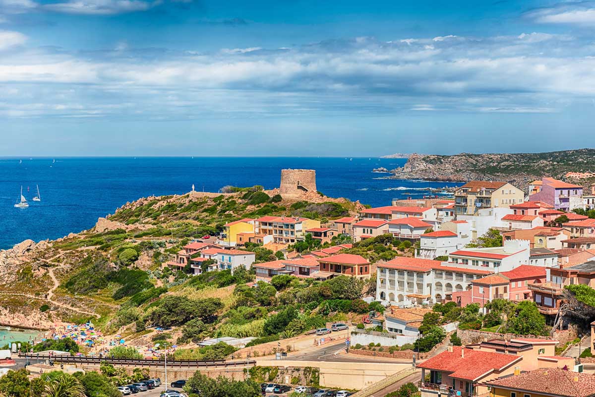 Scenic,Aerial,View,Over,The,Town,Of,Santa,Teresa,Gallura,