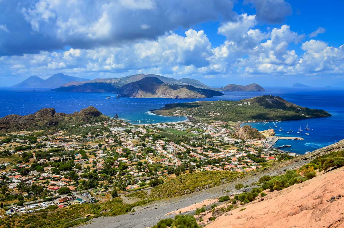 Landscape,View,Of,Lipari,Islands,Taken,From,Volcano,Island,,Sicily,