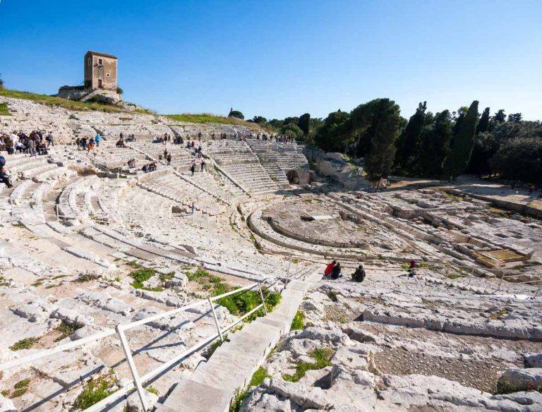 Greek,Theatre,At,Archaeological,Park,Of,Neapolis,,Syracuse,,Sicily,,Italy
