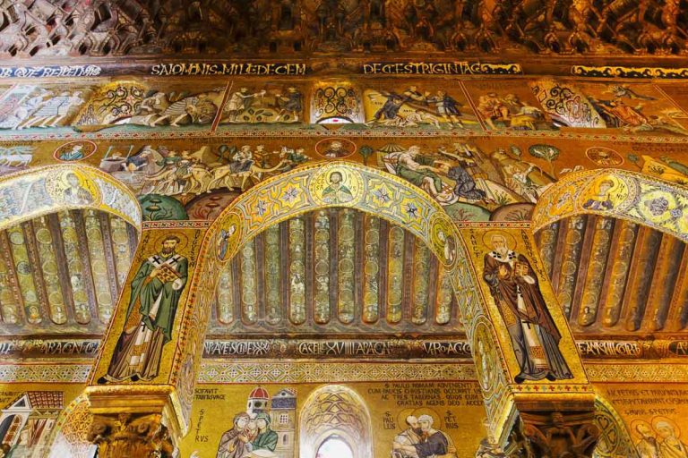 Interior of the Palatine Chapel of Palermo, Sicily