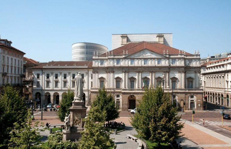 The Teatro alla Scala in Milan, Italy. La Scala (Italian: Teatro alla Scala), is a world renowned opera house in Milan, Italy. The theatre was inaugurated on 3 August 1778.