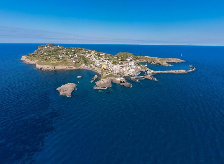 Panoramic aerial view of the Ventotene island