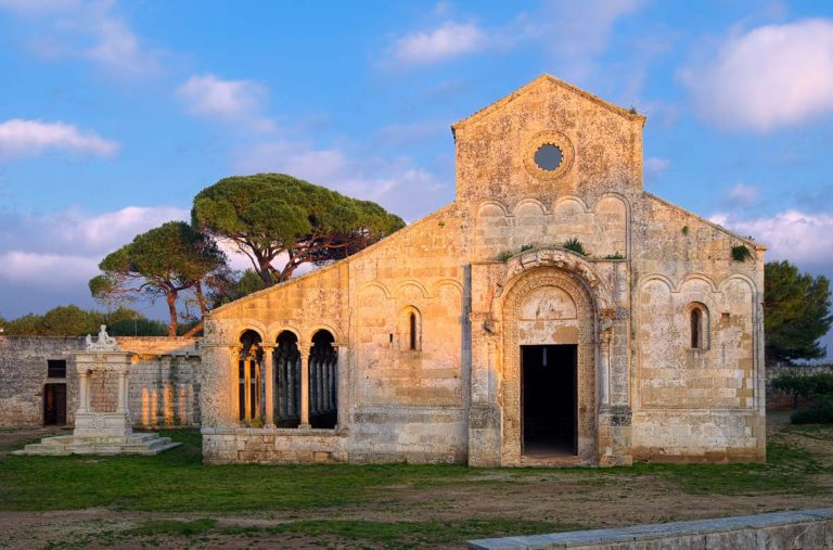January 2016 - Apulia - Lecce - Santa Maria di Cerrate abbey - The front-side at sunset