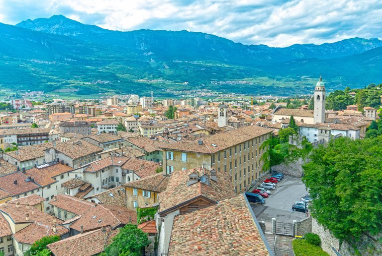 Rovereto town in Trentino, Italy, on Adige valley