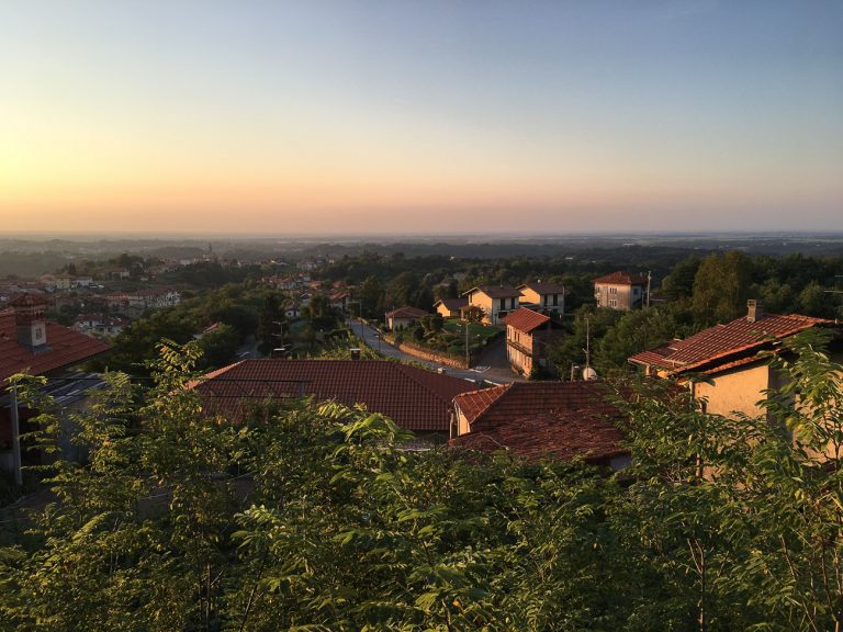 View on Masserano city, from the top of a hill, Italy.