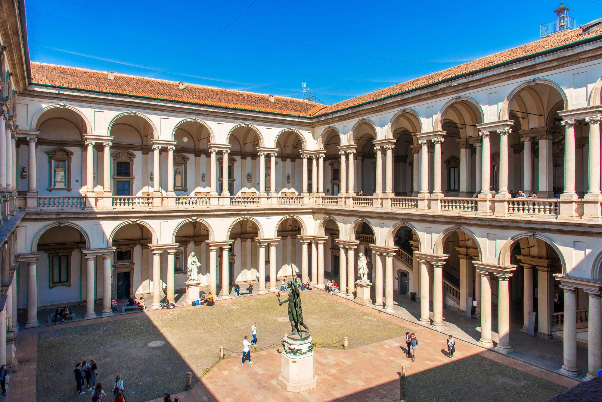 Milan,,Italy,-,30,March,2019.,Courtyard,Of,Pinacoteca,Di